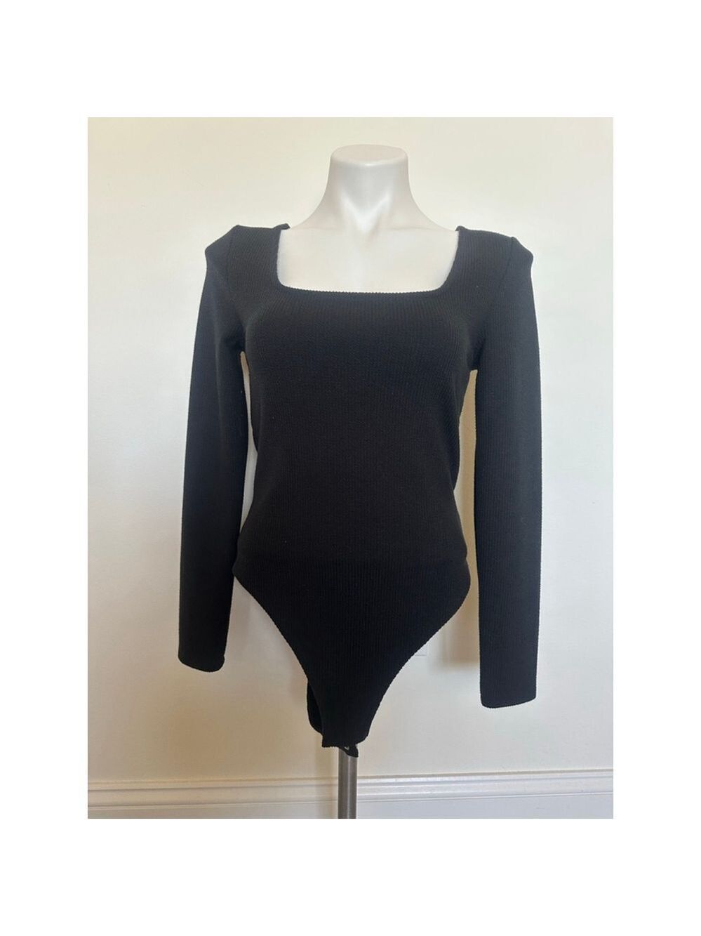 A New Day Black Ribbed Bodysuit Medium